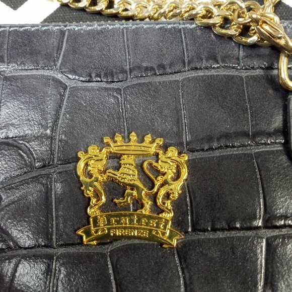 PRATESI FIRENZE Italian leather croc crossbody shoulder designer handbag - Picture 2 of 9